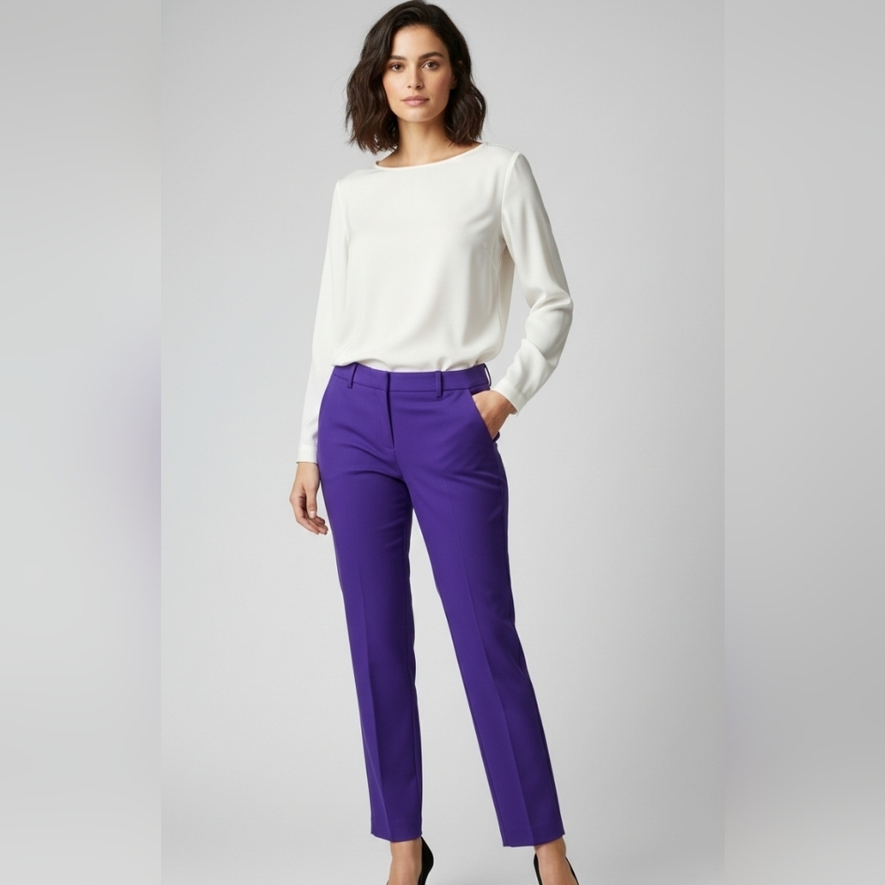 Aritzia T.Babaton Purple Tailored Dress Pants Women’s Size 8 Side Zipper